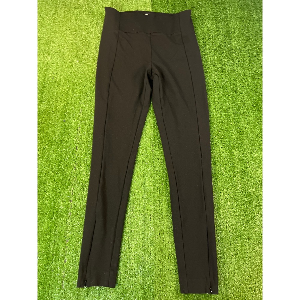 HM Womens Dress Pants Black High Waisted Slim‎ Tapered Pintuck Ankle Zip Size MD
